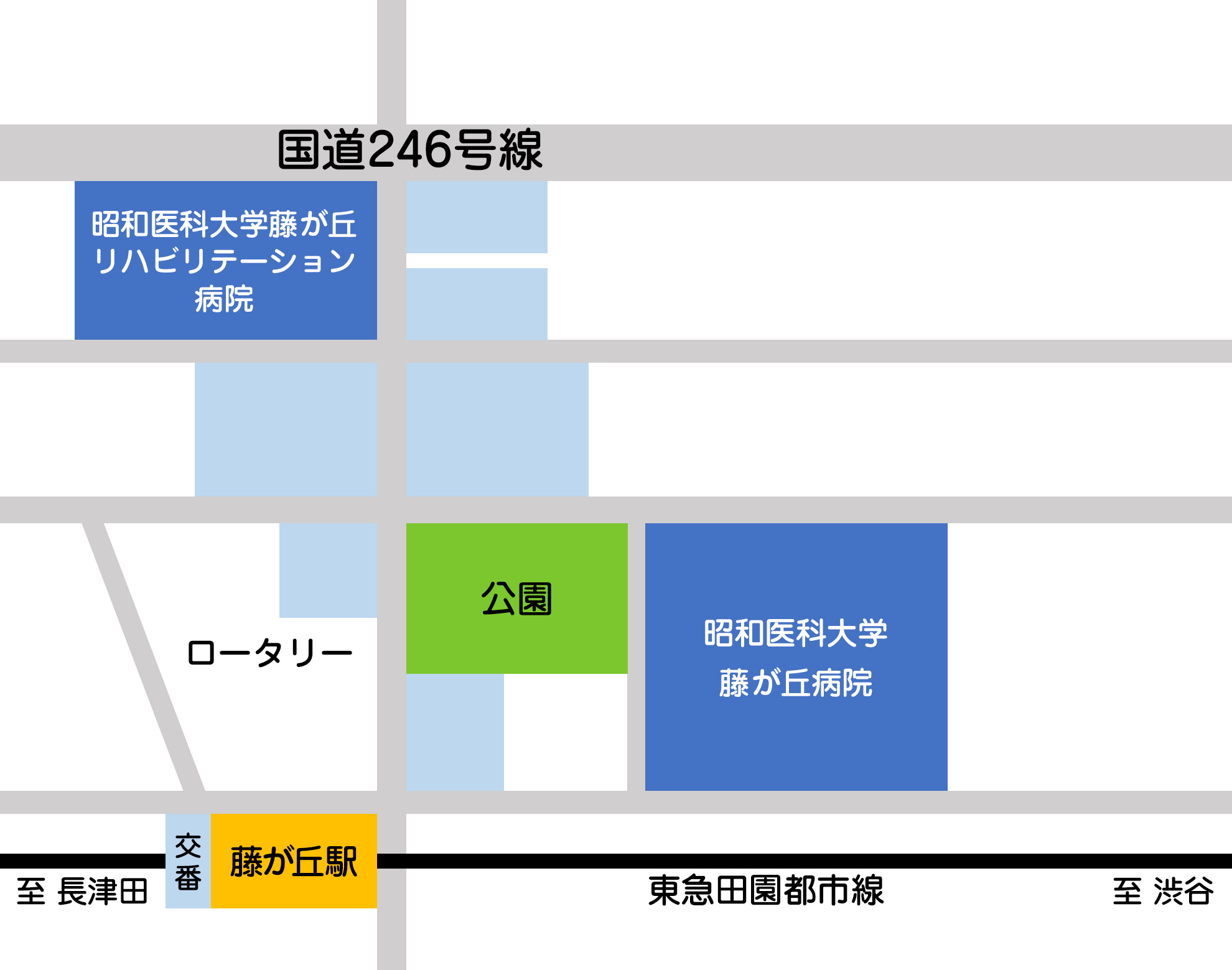 昭和医科大学藤が丘リハビリテーション病院略図画像